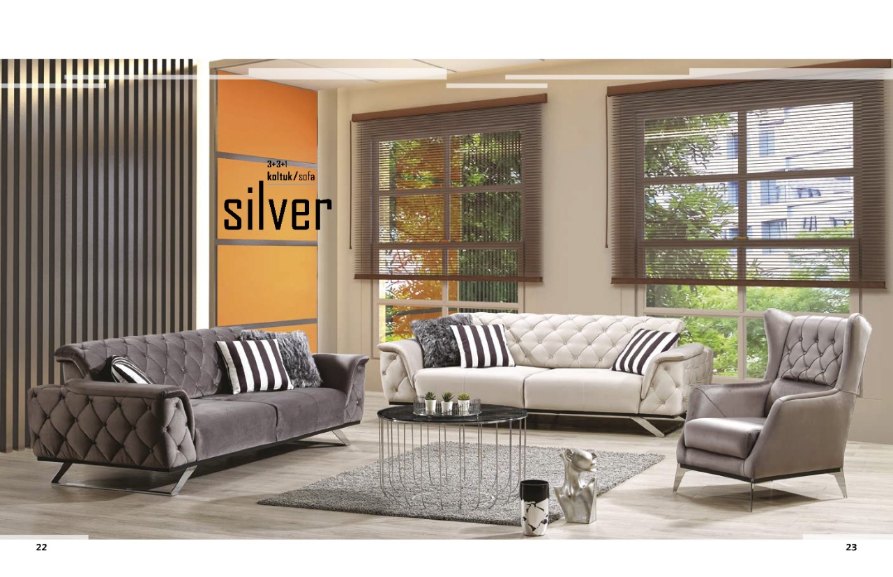 Silver 8 seaters sofa 